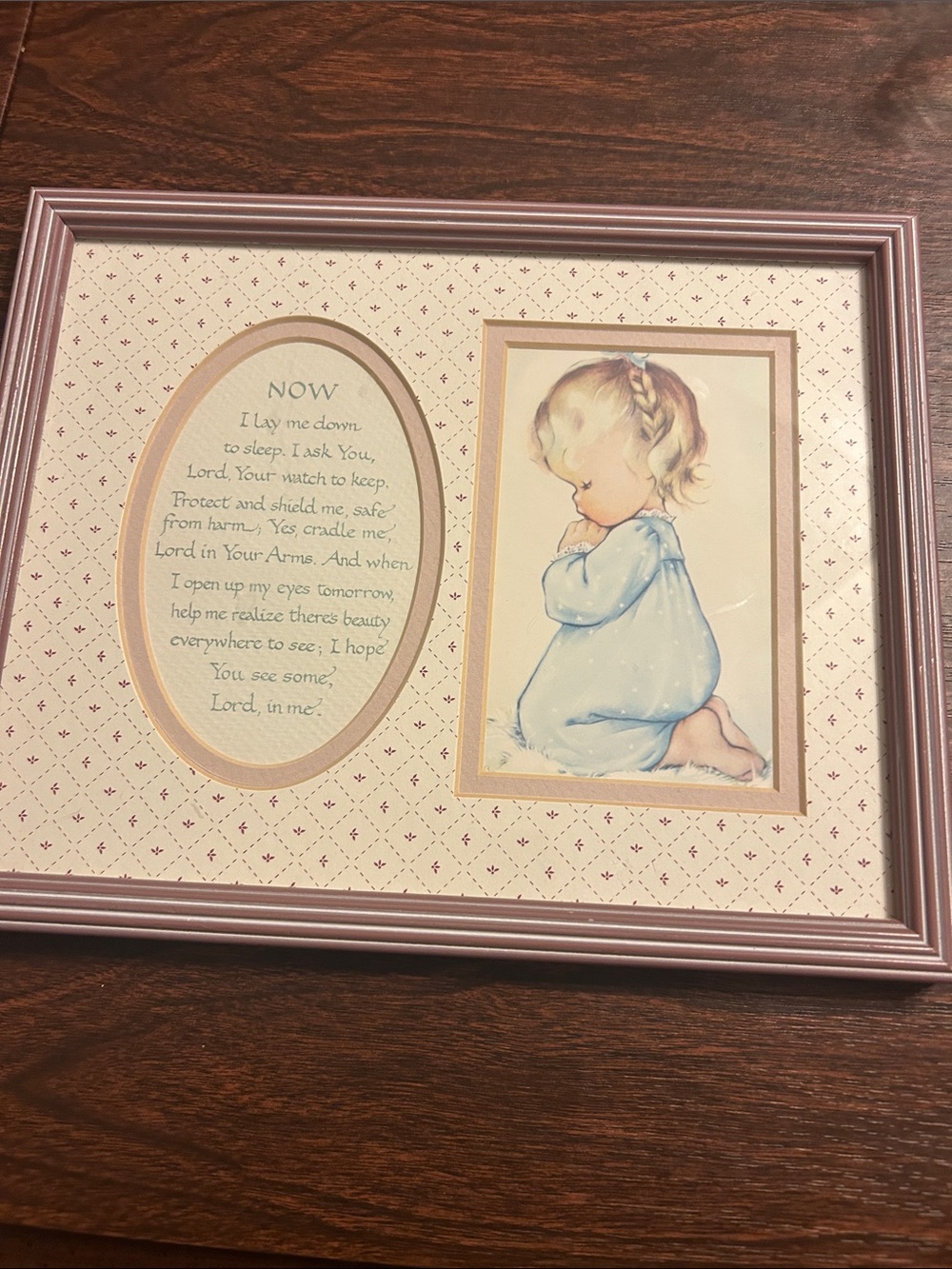 Vintage Little Girl Praying and Prayer